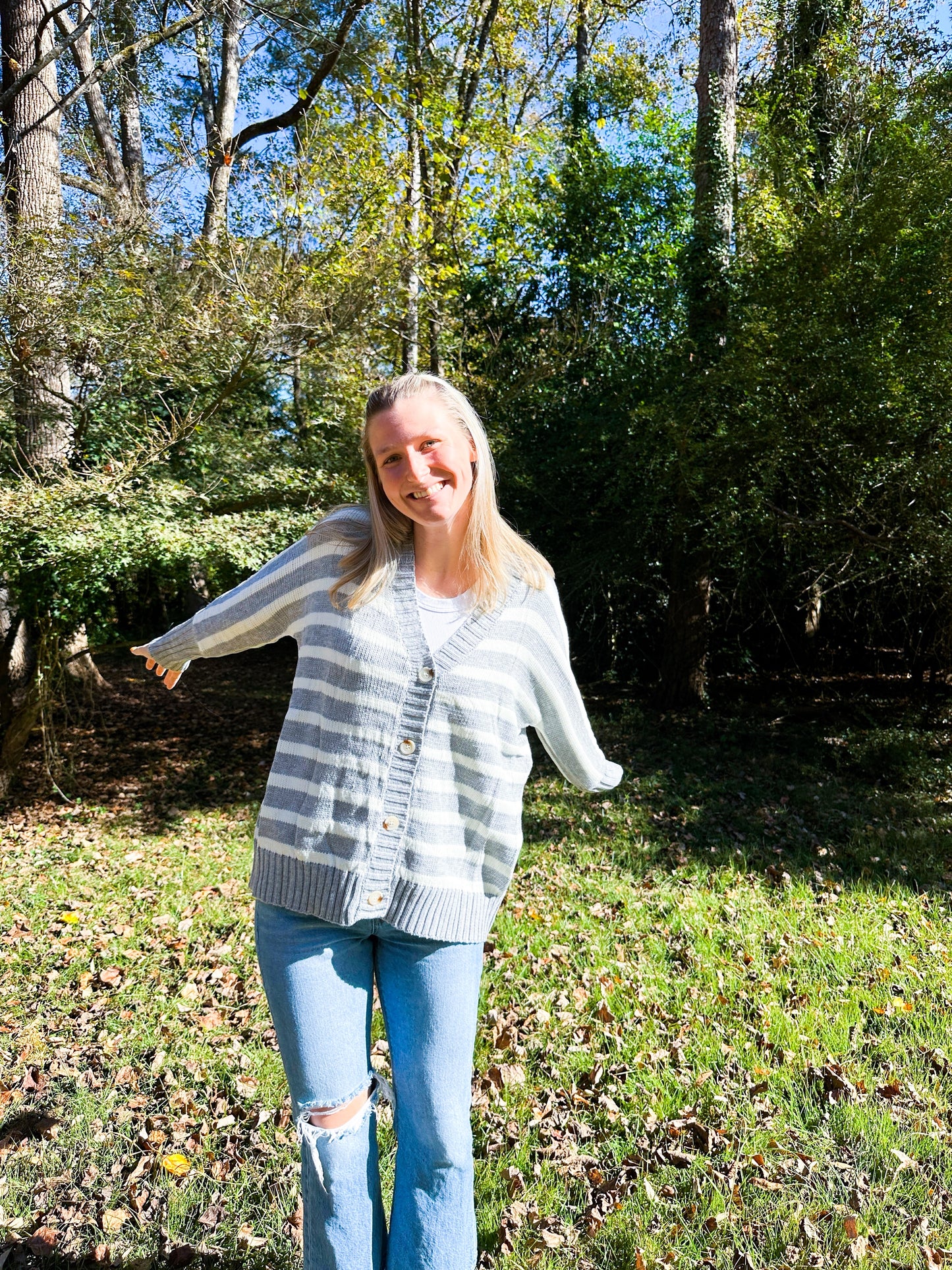 LLOYD STRIPED CARDIGAN - Honey Todd